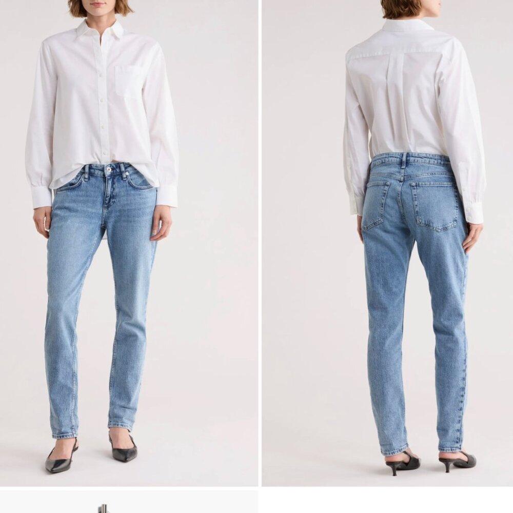 Rag & Bone Dylan Low Rise Slim Boyfriend Jeans Denim Size 30 Light Wash